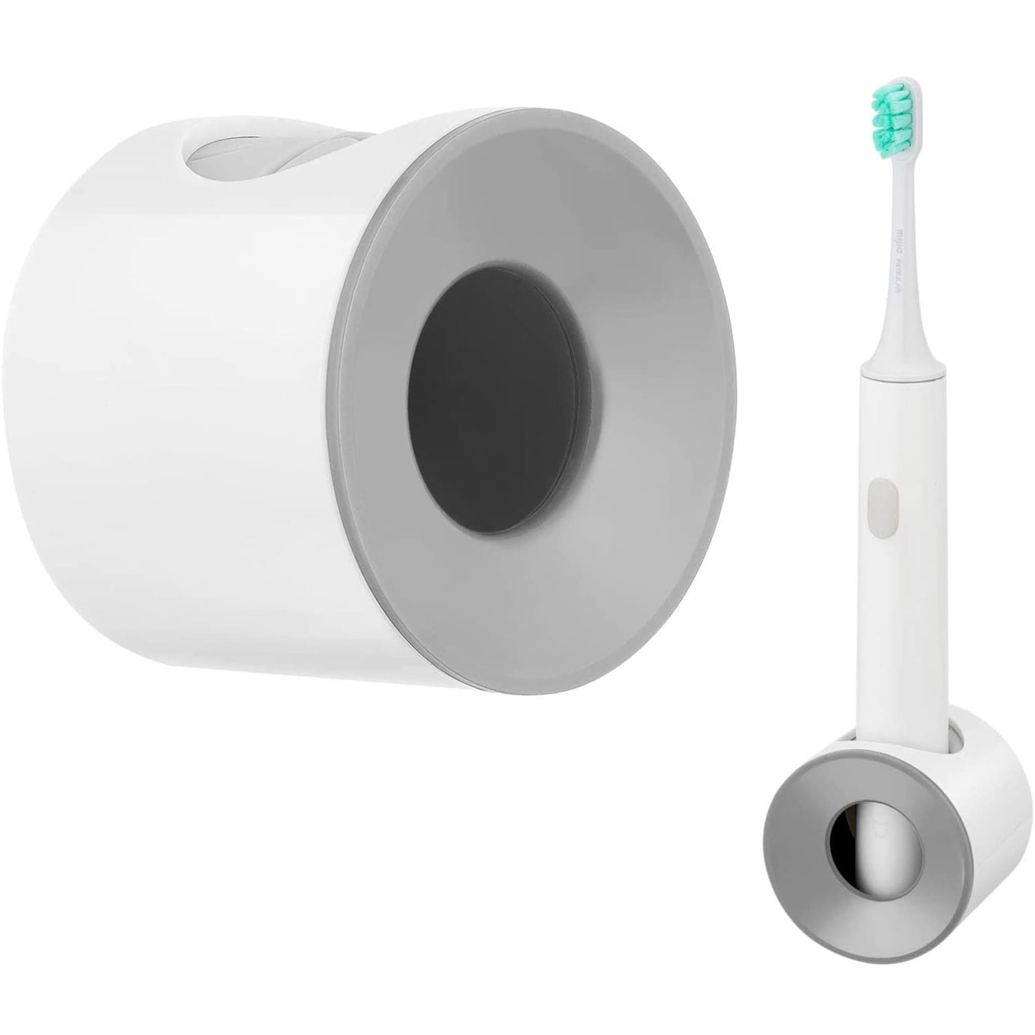 VONTER Electric Toothbrush Holder,Innovative Design Wall-Mounted Bathroom Toothbrush Storage Set,Turbine Quick- Drying,Simple and Stylish Washroom Sticky Toothbrush Holder.(Gray) 1PACK