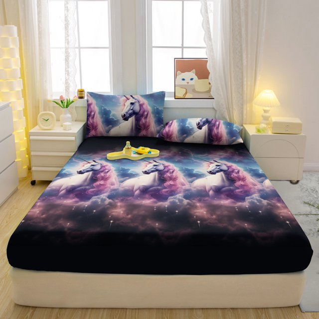 1 Simple Modern Animal Printed Matte Fitted Sheet Bedroom Printed Bed Cover Bedding (Excluding Pillowcases)