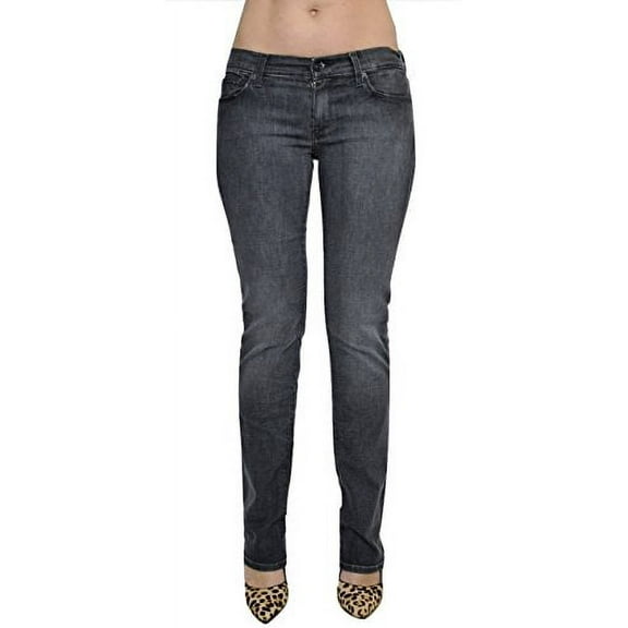 7 For All Mankind Straight Leg Studded Jeans Denim Pants Dusty Charcoal 29