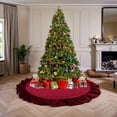 thumbnail image 6 of Red Velvet Christmas Tree Skirt, 48-Inch Ruffled Holiday Tree Skirt for 6ft 7.5ft Trees, Vintage Christmas Decor Base Cover, Soft Festive Home Décor & Gift Idea, 6 of 6