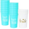 Blue Bride & Bride Tribe Bachelorette Party Cups - 16 Packs, 16 Oz.| Decoration and Party Supplies for Bachelorette, Bridal Showers