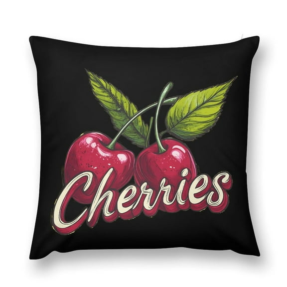 Cherries Throw Pillow Cases Plush Pillow Cover Decorative Pillowcases Zipper Closure Cushion Covers for Couch Living Room Bedroom 12 "x12 "