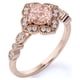 thumbnail image 4 of JeenMata Anillo de Compromiso Art Deco de Morganita de Talla Brillante Redonda de 1,75 Quilates en Oro Rosa de 18 K sobre Plata, 4 of 6