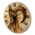 thumbnail image 3 of Designart 'Abstract Portrait of Wild Ram With Mighty Horns I' Modern Wood Wall Clock, 3 of 5