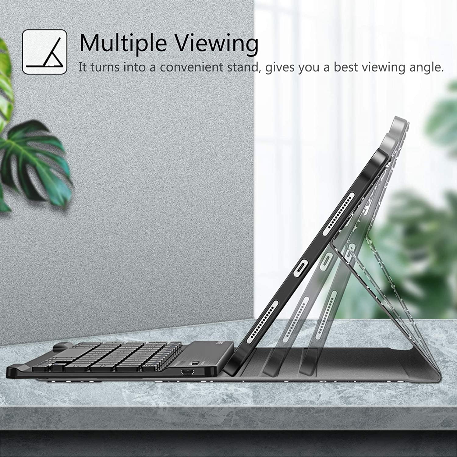 Fintie Keyboard Case for iPad Air 11-inch M2 (2024), iPad Air 5th Generation (2022) / iPad Air 4th Gen 10.9" - Soft TPU Back Cover with Magnetically Detachable Wireless Bluetooth Keyboard