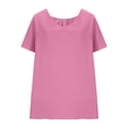 thumbnail image 5 of Blczomt Pink Womens Shirts Trendy Blouses Lightweight Short Sleeve Womens Blouses Casual,XL, 5 of 9