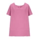 thumbnail image 5 of Túnica de Manga Corta para las Mujeres Color Sólido de Lino Sentir Botón Blusa, Ligera Camiseta de Verano Casual, 5 of 9