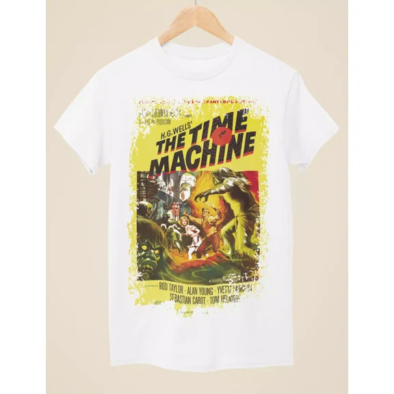 Reprint Rare The Time Machine (1960) - Movie Poster Inspired Unisex White T-Shirt