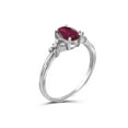 thumbnail image 2 of JewelersClub Ruby Ring Birthstone Jewelry – 0.75 Carat Ruby Sterling Silver Ring Jewelry with White Diamond Accent – Gemstone Rings with Hypoallergenic Sterling Silver Band, 2 of 4
