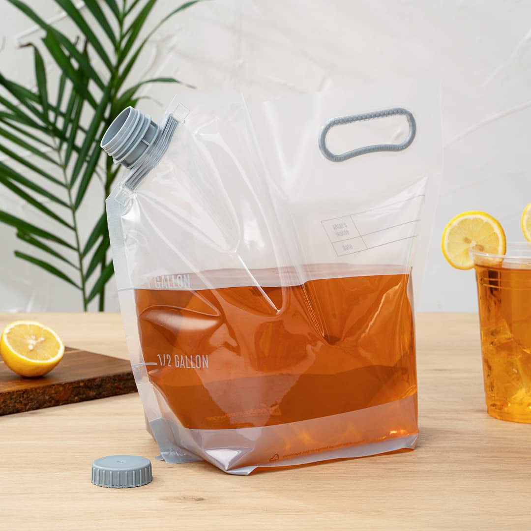 Choice 1/2 Gallon Beverage Take Out Bag - 5/Pack