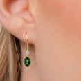 thumbnail image 3 of Gem Stone King 14K Yellow Gold Emerald Envy Mystic Topaz and Lab Grown Diamond Earrings for Women | 1.73 Cttw | Gemstone November Birthstone | Oval 7X5MM, 3 of 6