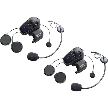 Sena SMH10D-11 Motorcycle Bluetooth Headset / Intercom with Universal Microphone Kit (Dual), Black