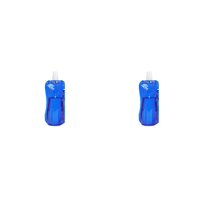 Eigraketly Bolsa de agua para exteriores de 480 ml, para acampar, mochilero, deportes, bolsa para beber portátil, plegable, para viaje, para Azul oscuro 2piezas