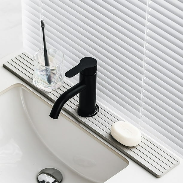 Almohadilla absorbente para grifo de barro de diatomeas | Protector de fregadero de cocina y alfombra de secado de lavabo de baño | Juego de 2 piezas | 100% Diatomeas | Secado rápido | Desodorizante
