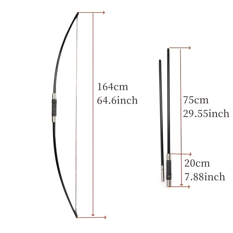 A Forked Longbow Set 50/60 lbs Forked Longbow Kit Outdoor Hunting Archery Bow Accessories Set Stainless Steel Grip Longbow Forked Longbow