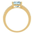 thumbnail image 4 of 1.62 ct Princess Cut Simulated Blue Diamond Solitaire with Simulated Diamond Accents 18K Yellow Gold Womens Engagement Ring, 4 of 5
