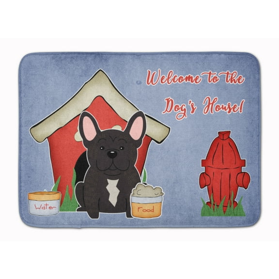 Dog House French Bulldog Brindle Machine Washable Memory Foam Mat