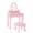 pink+light, variant on Shininglove Kids Wooden Vanity Table and Chair Set with Light & Mirror for Princess Makeup Dressing Table with Stool and Storage Shelves