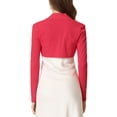thumbnail image 3 of INSPIRE CHIC Boléros pour Femmes à Manches Longues Printemps Été en Tricot de Coton à devant Ouvert Boléros Courts TP Rouge, 3 of 6