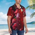 thumbnail image 4 of Haiem Berry Infused Refreshment Printed Hawaiian Shirt for Men - Men’s Casual Beach Summer Shirts - Stretch Fabric with Modern Fit-Small, 4 of 7