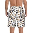 thumbnail image 3 of Kdxio Cute Cats Pattern Mens Casual Shorts - Drawstring Summer Beach Sports Shorts for Men, 3 of 9