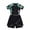 Green, variant on Krdevn Girls One Piece Swim Dress Short Sleeve Tropical Floral Rash Guard with Shorts UPF 50 Bathing Suit Size:13-14 Years