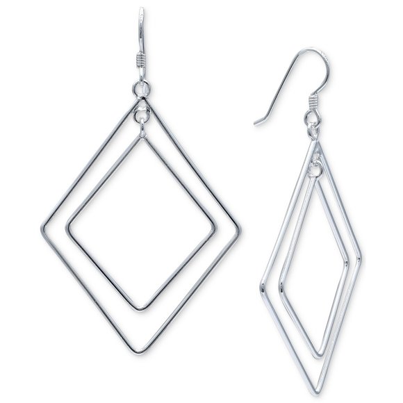 Giani Bernini Boucles d'Oreilles Double Géométrique en Argent Sterling