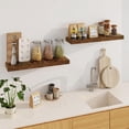 thumbnail image 2 of Fun Memories Floating Shelves for Wall, 32Inch Floating Shelves Set of 2, Hanging Shelf with Invisible Brackets, Wood Shelves for Living Room, Bedroom, Kitchen, Brown, 2 of 6