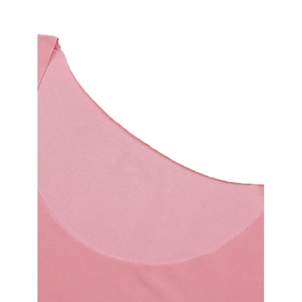 LUXUR Women Thermal Underwear Solid Color Set 2pcs Suit Soft Long Sleeve  Pink M 