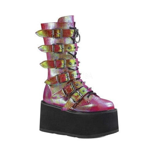 demonia women's damned 225 platform buckle boot