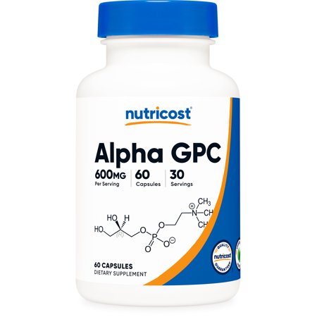 Nutricost Alpha GPC 600mg  60 Vegetarian Capsules - Non-GMO Supplement  300mg Per Capsule