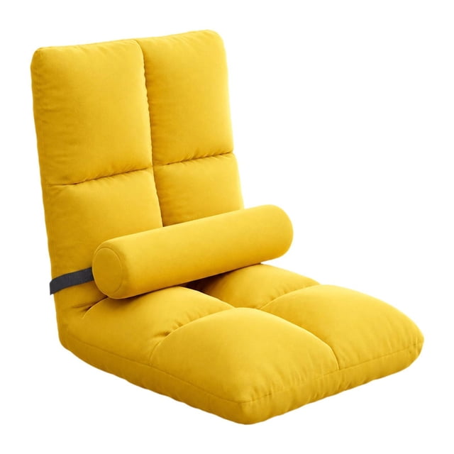 Silla suelo con respaldo, sofá, sillón suelo, sofá para dormitorio, suave para adultos y niños, apartamento, para ver la televisión, sillón Amarillo