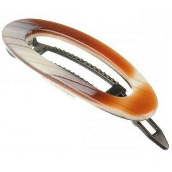 French Amie Shell Oval Celluloid Handmade Metal Free Hair Clip Barrette for Girl