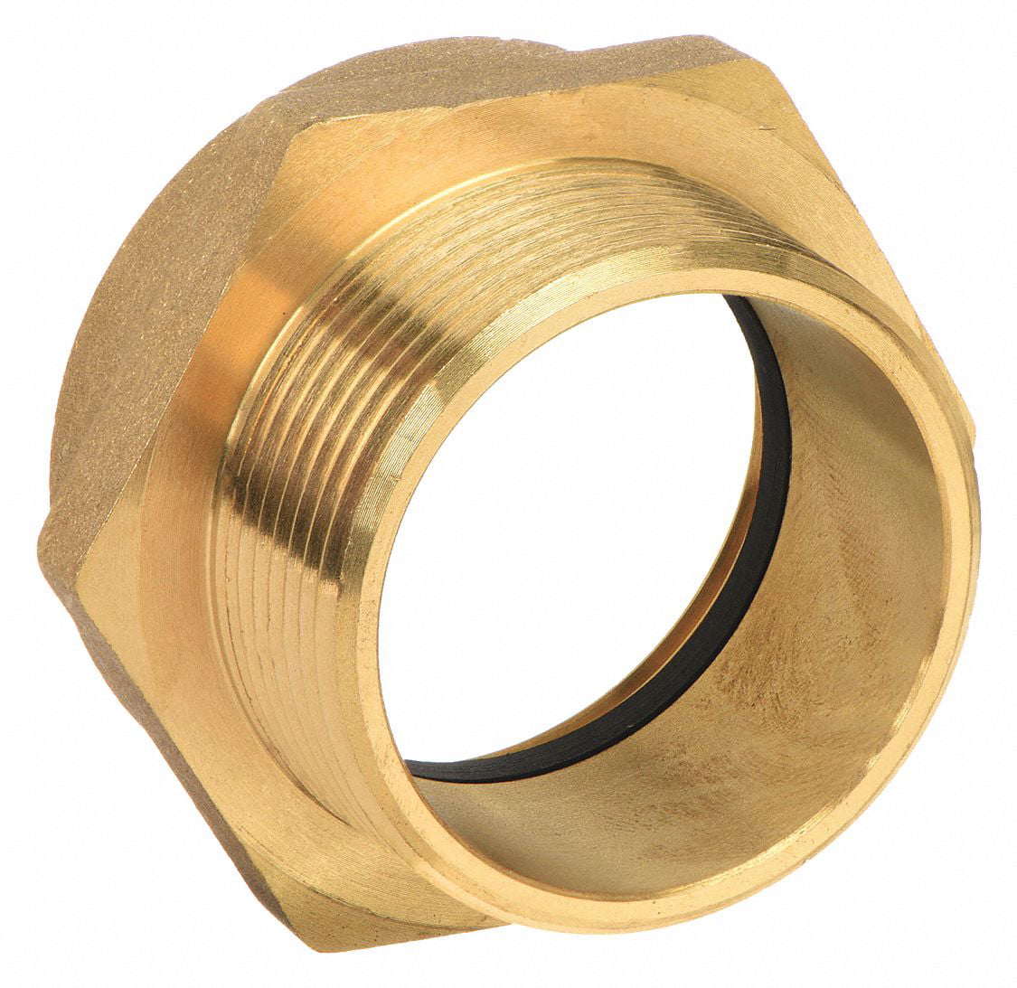 Hex Fire Hose Adapter Fitting Size 1 x 1-1/2 Pack of 5 Fitting Material Brass x Brass