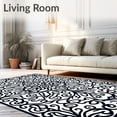 thumbnail image 2 of ODIKA 5x7 Machine Washable Non-Slip Area Rug, Enchanting Swirl Heritage Treasure High Traffic Rug, Black, 569687, 2 of 7
