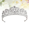 thumbnail image 5 of Corona nupcial con diamantes de imitación para el cabello, tiara de cristal para boda, joyería para mujer, decoración de fiesta (plata), 5 of 5