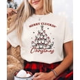 thumbnail image 4 of Merry Cluckin' Christmas Shirt for Women and Teens Funny Chicken Christmas Tree Tee Ivory Shirt Adult Small, 4 of 4