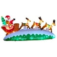 thumbnail image 1 of Adorno navideño inflable de Papá con renos, 3 metros de largo, ideal para fiestas y festivales navideños. Fácil de instalar., 1 of 8