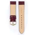thumbnail image 4 of Hirsch Rainbow Lizard Embossed Grain Leather Watch Strap - Burgundy - M - 20mm - Shiny Gold Buckle - Bonded Leather Band, 4 of 8