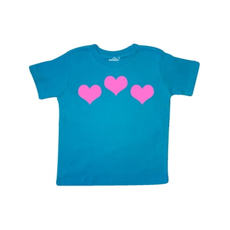 

Inktastic 3 Pink Hearts Gift Toddler Boy or Toddler Girl T-Shirt