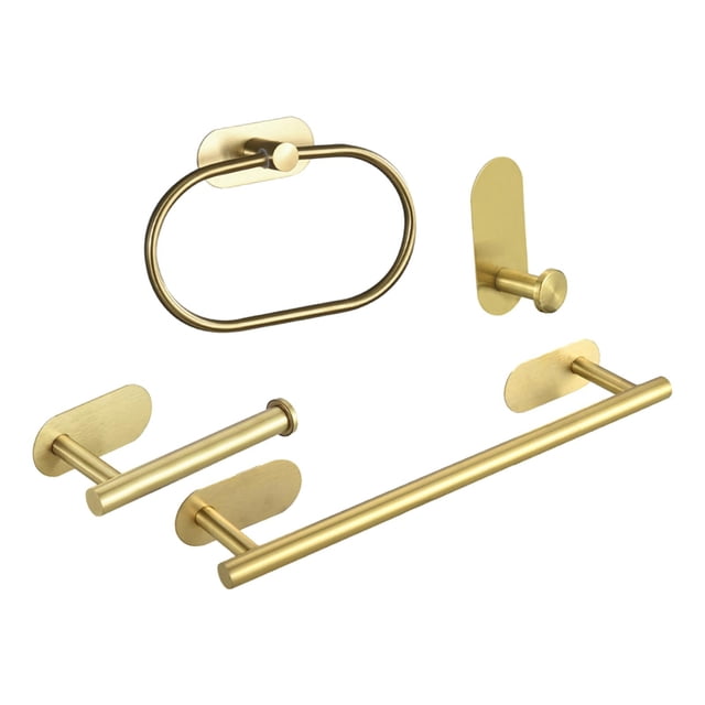 Juego de Accesorios para Baño Perfecl Soporte para Toallas de Mano 4 Piezas Oro
