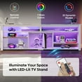 thumbnail image 6 of Bestier 70" TV Stand for 75" TV with LED Light Modern Tall Entertainment Center with Shelves for PS5, White Marble, 6 of 10