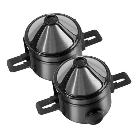 

Foldable Coffee Filter Stainless Steel Drip Coffee Tea Holder 2pcs Easy Clean Reusable Paperless Coffee Dripper 1pcs