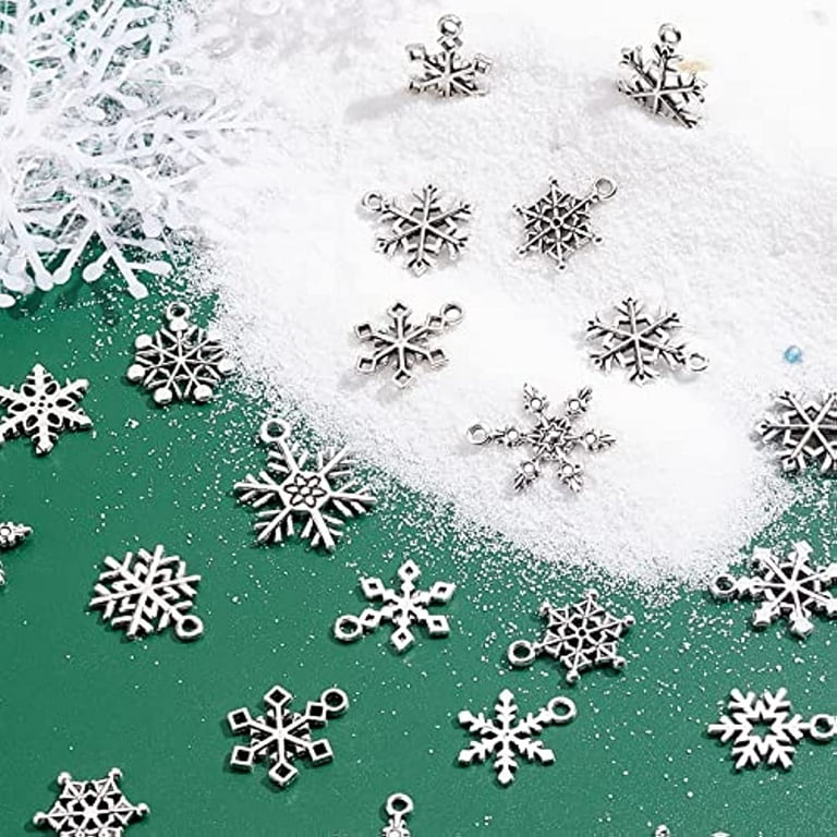 Snowflake Charm-100g (About 80-90pcs) Antique Silver Christmas Snowflake  Charms Pendants for Crafting, Jewelry Findings Making Accessory for DIY