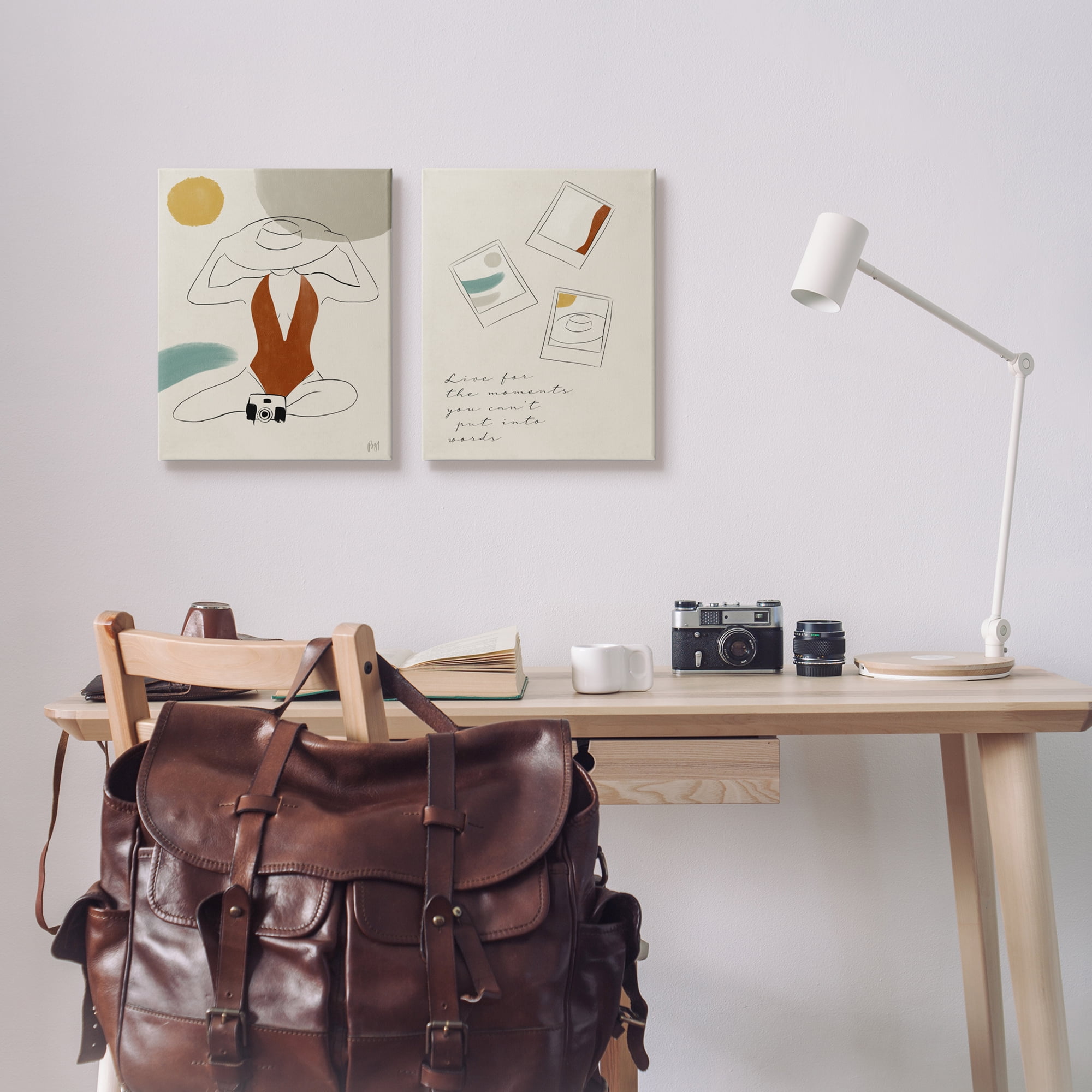 Stupell Indtries Live For The Moments Polaroids Woman in Swimsuit,16 x 20,Design by Birch&Ink