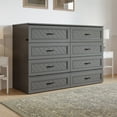 thumbnail image 3 of AFI Alpine Queen Wood Murphy Bed Chest with Mattress and Built-in Charger, Grey, 3 of 19