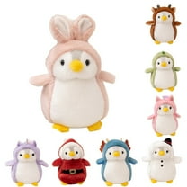 Playful Pompom Penguin Dino/Unicorn/Rabbit Vibrant Companions Endless Fun Stuffed Animal Toy - 7.9''