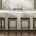 thumbnail image 4 of Now Furniture 30" Bar Stool, Set of 4 Wooden Backless Bar Height Kitchen Stool, Walnut, 4 of 8