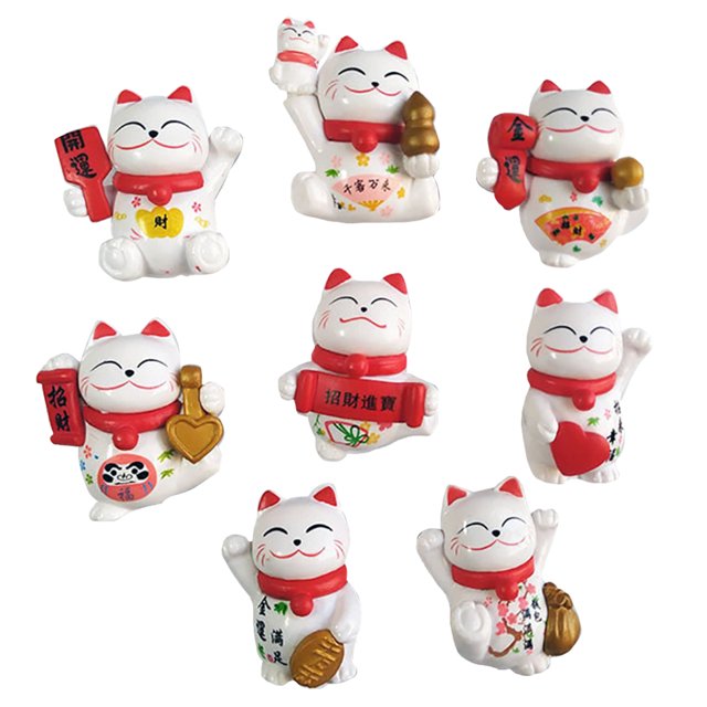 8 Pcs Aimant de Réfrigérateur Créatif 3D Forme de Chat Porte-Bonheur Aimant de Réfrigérateur