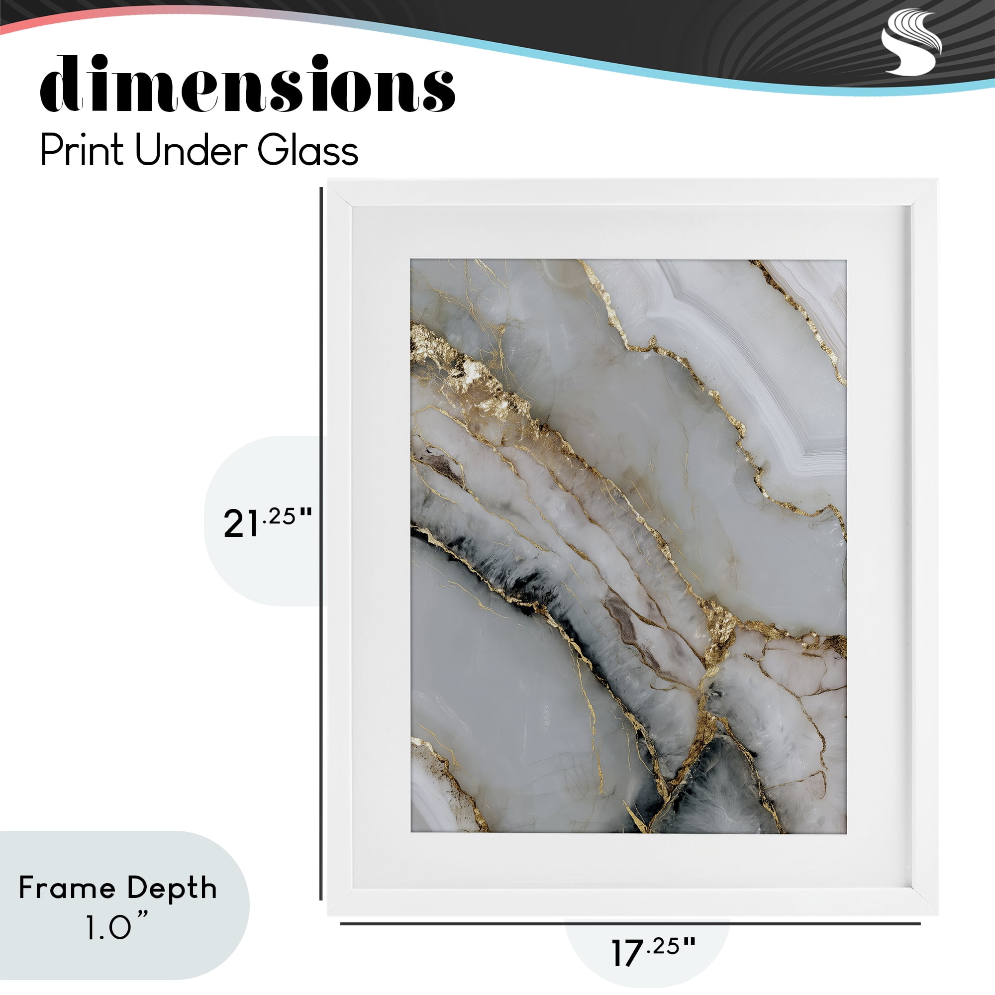 Stupell Industries Glinting Abyss Geode White Framed Print Under Glass, design by Svetlana Aleynikova